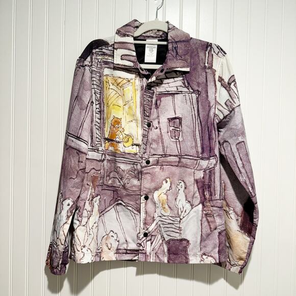 Disney Parks Aristocats Snap Button Nylon Shacket Jacket Size XS - Picture 2 of 8
